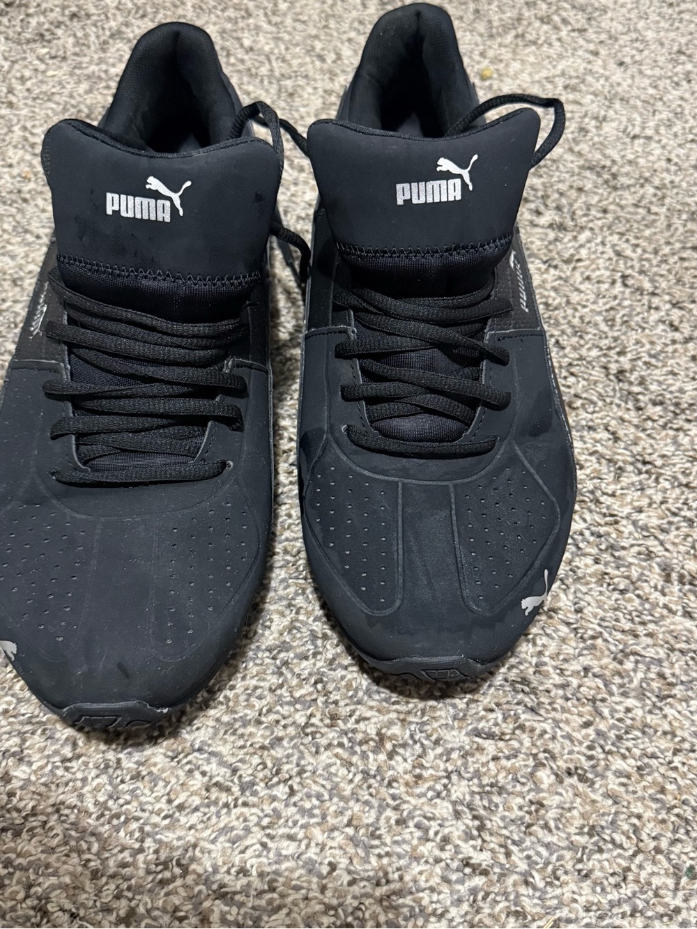 Puma Men’s Black Low-Top Sneakers with White Logos